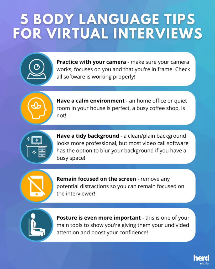 interview body language tips for virtual interviews