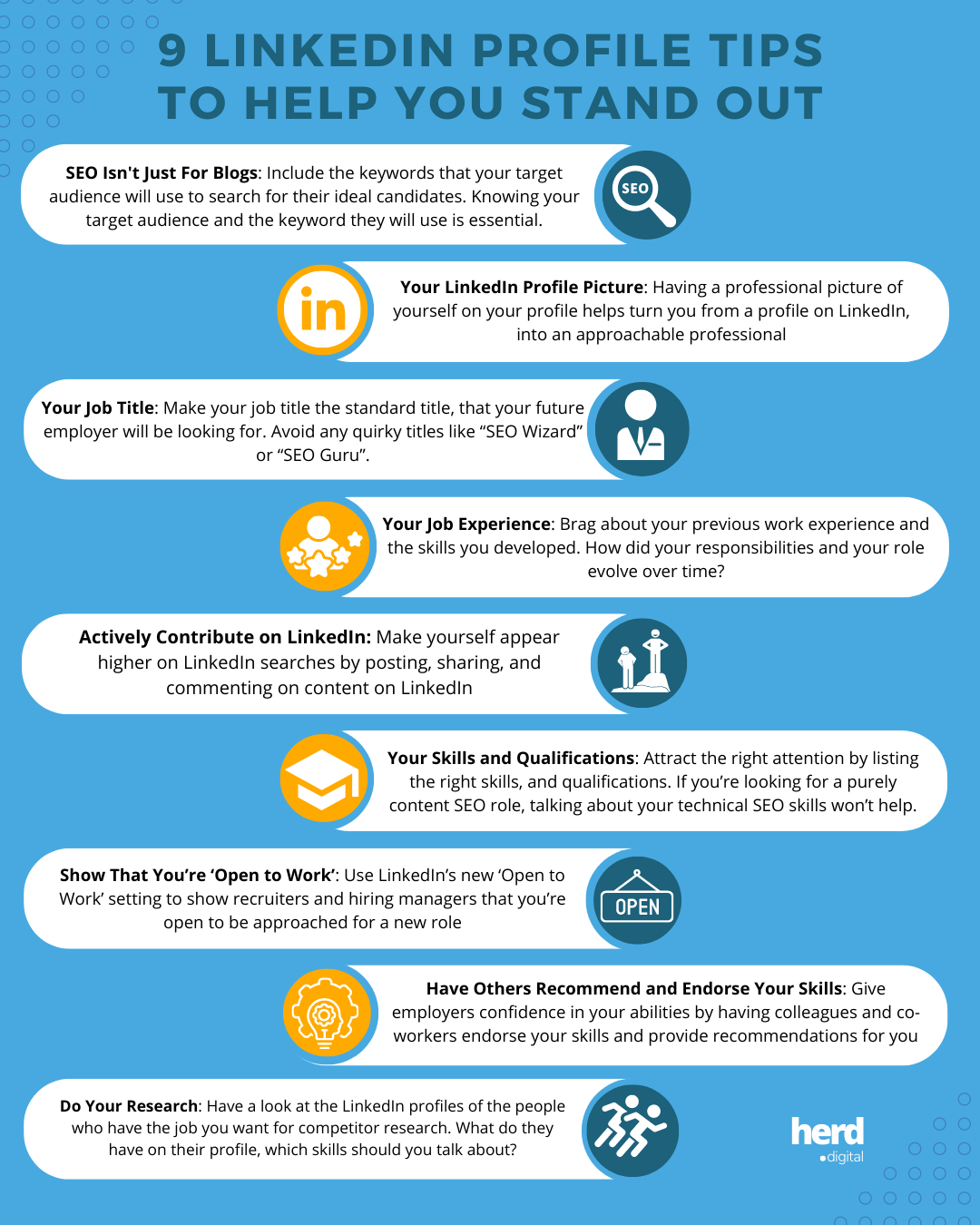 9 LinkedIn Profile Tips To Get You Your Next Job Herd Digital