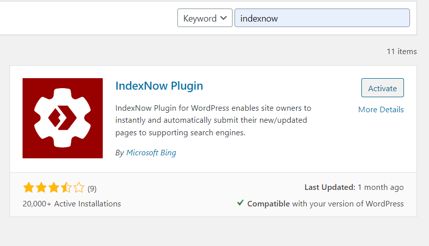 how to activate indexnow on wordpress