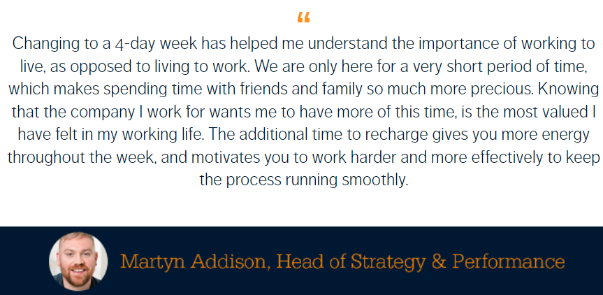 Martyn Addison discusses the benefits Evolved Search's team saw from their four day working week pilot.